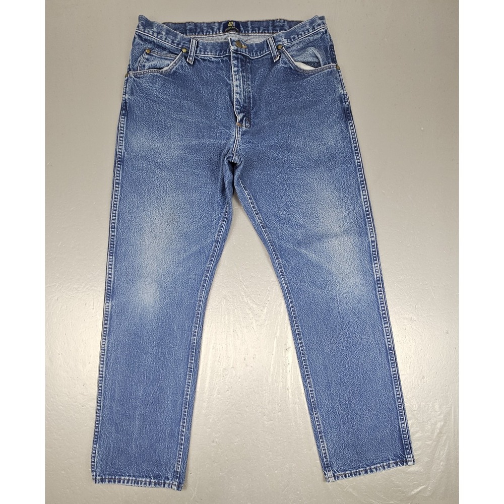 Wrangler 47MWZ Cowboy Cut Jeans Mens 36x32 Blue Denim Straight Leg